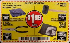Harbor Freight Coupon 40" X 50" MOVING BLANKET Lot No. 63959 Expired: 2/29/20 - $1.99
