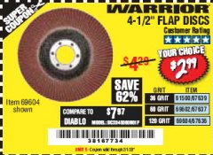 Harbor Freight Coupon 4.5" FLAP DISCS Lot No. 67639/61500/69602/67637/69604 Expired: 2/1/20 - $2.99