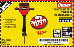 Harbor Freight Coupon BAUER 15 AMP 70 LB. PRO BREAKER HAMMER Lot No. 63439/63436/64608 Expired: 6/30/20 - $409.99