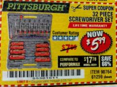 Harbor Freight Coupon 32 PIECE SCREWDRIVER SET Lot No. 61259/90764 Expired: 5/25/18 - $5.99