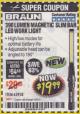 Harbor Freight Coupon BRAUN 390 LUMEN SLIM BAR FOLDING LED WORKLIGHT Lot No. 63958/56248/56329 Expired: 4/30/18 - $19.99