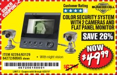 Harbor Freight Coupon COLOR SECURITY SYSTEM WITH 2 CAMERAS AND FLAT PANEL MONITOR Lot No. 62284/63129/60565 Expired: 4/20/19 - $49.99