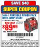 Harbor Freight Coupon 5-IN-1 PORTABLE POWER PACK Lot No. 60703/62747/63998/63746 Expired: 6/15/15 - $89.99