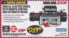 Harbor Freight Coupon BADLAND ZXR9000 9000 LB WINCH Lot No. 64047/64048/64049/63769 Expired: 8/31/19 - $259.99