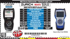 Harbor Freight Coupon ZURICH OBD2 SCANNER WITH ABS ZR13 Lot No. 63806 Expired: 3/13/19 - $179.99