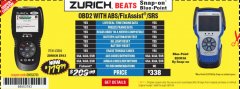Harbor Freight Coupon ZURICH OBD2 SCANNER WITH ABS ZR13 Lot No. 63806 Expired: 3/31/19 - $179.99