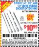 Harbor Freight Coupon PITTSBURGH WOBBLE SOCKET EXTENSION SET, 9-PIECE Lot No. 67971 Expired: 5/16/15 - $10.99