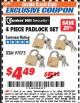 Harbor Freight ITC Coupon 4 PIECE PADLOCK SET Lot No. 97075 Expired: 3/31/18 - $4.49