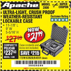 Harbor Freight Coupon APACHE 2800 CASE Lot No. 63926/64551 Expired: 6/30/20 - $21.99