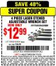 Harbor Freight Coupon 4 PIECE LASER ETCHED ADJUSTABLE WRENCH SET Lot No. 93943/60692 Expired: 7/12/15 - $12.99