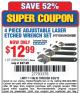 Harbor Freight Coupon 4 PIECE LASER ETCHED ADJUSTABLE WRENCH SET Lot No. 93943/60692 Expired: 9/28/15 - $12.99