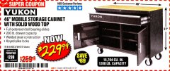 Harbor Freight Coupon YUKON 46" MOBILE WORKBENCH WITH SOLID WOOD TOP Lot No. 64023/64012 Expired: 3/31/20 - $229.99