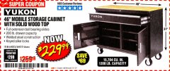 Harbor Freight Coupon YUKON 46 IN. MOBILE WORKBENCH WITH SOLID WOOD TOP Lot No. 64012/57779/57780 Expired: 3/31/20 - $229.99
