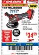 Harbor Freight Coupon 20 VOLT LITHIUM CORDLESS 4-1/2" ANGLE GRINDER Lot No. 63632 Expired: 3/25/18 - $34.99
