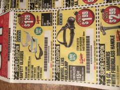 Harbor Freight Coupon CLEAR LENS SAFETY GLASSES Lot No. 63851/99762 Expired: 1/24/20 - $1.29