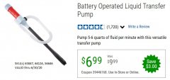 Harbor Freight Coupon BATTERY OPERATED LIQUID TRANSFER PUMP Lot No. 64124/63847 Expired: 6/30/20 - $6.99