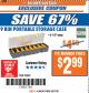 Harbor Freight ITC Coupon 9 BIN PORTABLE STORAGE CASE Lot No. 95807 Expired: 3/27/18 - $2.99