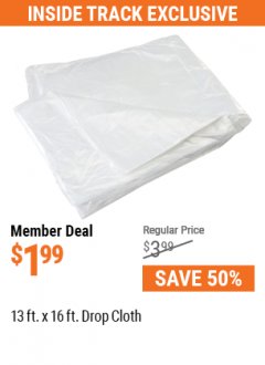 Harbor Freight ITC Coupon HFT 13 FT. X 16 FT. DROP CLOTH Lot No. 64127/63587 Expired: 5/31/21 - $1.99