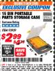 Harbor Freight ITC Coupon 15 BIN PORTABLE PARTS STORAGE CASE Lot No. 93929 Expired: 4/30/18 - $2.99