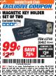 Harbor Freight ITC Coupon MAGNETIC KEY HOLDER SET OF TWO Lot No. 62748/36462 Expired: 4/30/18 - $0.99