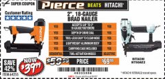 Harbor Freight Coupon PIERCE 18 GAUGE BRAD NAILER Lot No. 64255 Expired: 5/4/19 - $39.99