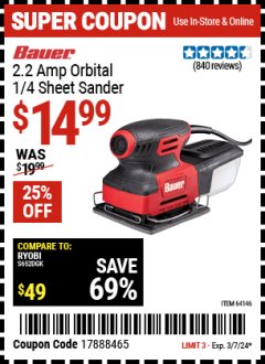 Harbor Freight Coupon 25 percent off coupon expires: 3/7/24