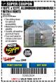 Harbor Freight Coupon 10 FT. X 12 FT. ALUMINUM GREENHOUSE WITH 4 VENTS Lot No. 69893/93358/63353 Expired: 8/31/17 - $549.99