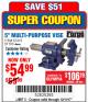 Harbor Freight Coupon 5" MULTI-PURPOSE VISE Lot No. 67415/61163/64413 Expired: 12/11/17 - $54.99