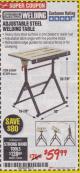 Harbor Freight Coupon ADJUSTABLE STEEL WELDING TABLE Lot No. 63069/61369 Expired: 1/31/18 - $59.99