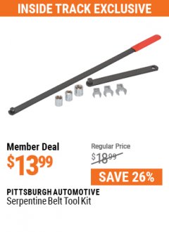 Harbor Freight ITC Coupon PITTSBURGH SERPENTINE BELT TOOL KIT Lot No. 63689 Expired: 5/31/21 - $13.99