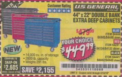Harbor Freight Coupon 44" X 22" DOUBLE BANK EXTRA DEEP ROLLER CABINETS Lot No. 64444/64445/64446/64441/64442/64443/64281/64134/64133/64954/64955/64956 Expired: 4/13/19 - $449.99