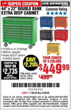 Harbor Freight Tools Coupon Database Free Coupons 25 Percent Off Coupons Toolbox Coupons 44 X 22 Double Bank Extra Deep Roller Cabinets Not affiliated with harbor freight tools!! 44 x 22 double bank extra deep roller