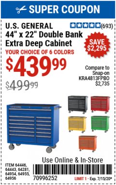 Harbor Freight Tools Coupon Database Free Coupons 25 Percent Off Coupons Toolbox Coupons 44 X 22 Double Bank Extra Deep Roller Cabinets Over the time it has been ranked as high as 124 499 in the world, while most of its traffic comes from usa, where it reached as high as 24 324 position. 44 x 22 double bank extra deep roller