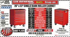 Harbor Freight Coupon 26" X 22" SINGLE BANK EXTRA DEEP CABINETS Lot No. 64434/64433/64432/64431/64163/64162/56234/56233/56235/56104/56105/56106 Expired: 6/1/19 - $239.99