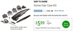 Harbor Freight Coupon HOME HAIR CARE KIT Lot No. 47082/61517/62672 Expired: 6/30/20 - $5.99