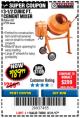Harbor Freight Coupon 3-1/2 CUBIC FT. CEMENT MIXER Lot No. 67536/61932 Expired: 8/31/17 - $189.99