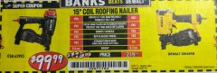 Harbor Freight Coupon BANKS 15&deg; COIL ROOFING NAILER Lot No. 63993 Expired: 10/31/18 - $99.99