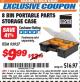 Harbor Freight ITC Coupon 8 BIN LARGE PORTABLE PARTS STORAGE CASE Lot No. 93927 Expired: 12/31/16 - $9.99