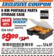 Harbor Freight ITC Coupon STOREHOUSE 8-BIN LARGE PORTABLE PARTS STORAGE CASE Lot No. 93927 Expired: 12/31/16 - $9.99