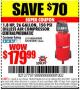 Harbor Freight Coupon 1.8 HP, 26 GALLON, 150 PSI OILLESS AIR COMPRESSOR Lot No. 69669/68067/69090/62629 Expired: 4/26/15 - $179.99