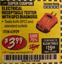 Harbor Freight Coupon AMES INSTRUMENTS NON-CONTACT VOLTAGE TESTER Lot No. 63919 Expired: 9/30/19 - $3.99