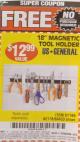 Harbor Freight FREE Coupon 18" MAGNETIC TOOL HOLDER Lot No. 65489/60433/61199/62178 Expired: 2/11/17 - NPR