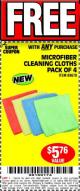 Harbor Freight FREE Coupon GRANT'S MICROFIBER CLEANING CLOTHS 12 IN. X 12 IN., 4-PACK Lot No. 63363/63358/63925 Expired: 5/1/17 - FWP