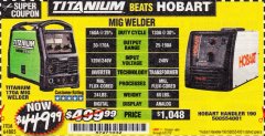 Harbor Freight Coupon TITANIUM MIG 170 WELDER Lot No. 64805 Expired: 5/31/19 - $449.99