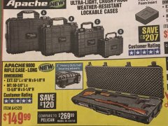 Harbor Freight Coupon APACHE 9800 WEATHERPROOF 13-1/2" X 50-1/2" CASE - LONG Lot No. 64520 Expired: 5/31/19 - $149.99
