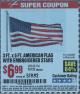 Harbor Freight Coupon 3 FT. X 5 FT. AMERICAN FLAG WITH EMBROIDERED STARS Lot No. 61716/96723/64128/64129/64131 Expired: 11/6/15 - $6.99