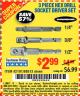 Harbor Freight Coupon 3 PIECE HEX DRILL SOCKET DRIVER SET Lot No. 63909/42191/63928/68513 Expired: 2/4/17 - $2.99