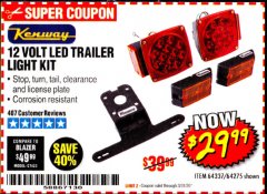 Harbor Freight Coupon KENWAY 12V LED TRAILER LIGHT KIT Lot No. 64275 Expired: 3/31/20 - $29.99