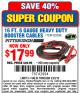 Harbor Freight Coupon 16 FT. 6 GAUGE HEAVY DUTY BOOSTER CABLES Lot No. 60396 Expired: 2/23/15 - $17.99