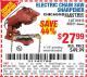 Harbor Freight Coupon ELECTRIC CHAIN SAW SHARPENER Lot No. 63804/63803/61613/68221 Expired: 10/1/15 - $27.99
